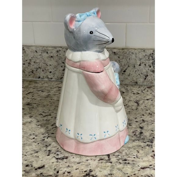 Ceramic‎ Mouse Cookie Jar, Novelty Kitchen Storage, Decorative Container - Picture 7 of 9